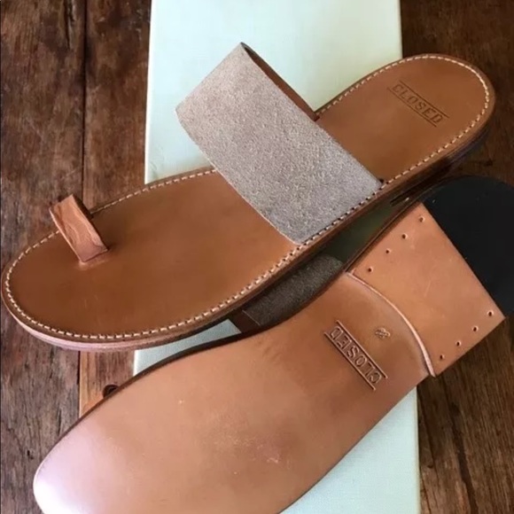 Closed Made in Italy tan leather sandal size 39 - Picture 3 of 7